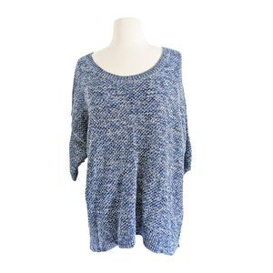 Women's Old Navy Blue and White Marbled Cropped Sweater - Plus Size